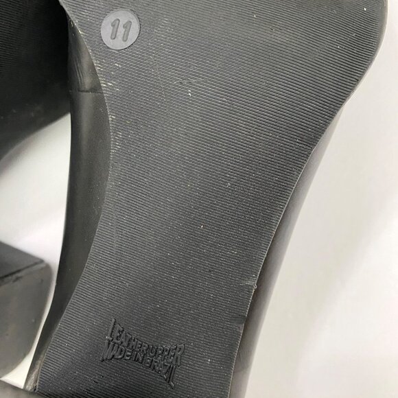 Franco Fortini Black Leather Heeled Loafer Slip on Shoes Office Career Womens 11 - Picture 9 of 10